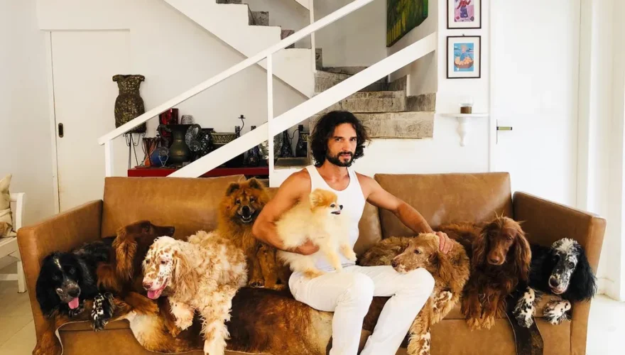 Jeff Machado e seus cães: amor incondicional pelos animais — Foto: Reprodução/Redes sociais