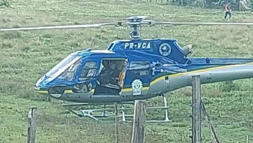 helicóptero do Centro Integrado de Operações Aéreas (Ciopaer) resgata morador em zona rural - FOTO : Cedida